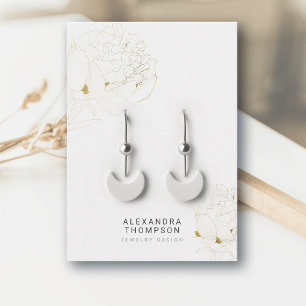 Carte De Visite Peony *Gold Modern Floral Sketch Bijoux Display