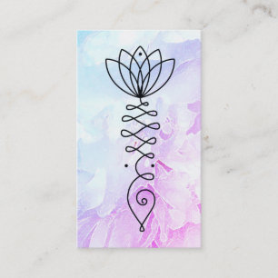 Carte De Visite ~* Peony Lotus Heart. Massage Pilates Reiki Yoga