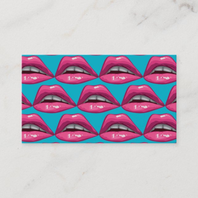 Carte De Visite Pep Art rose lèvres maquillage (Devant)