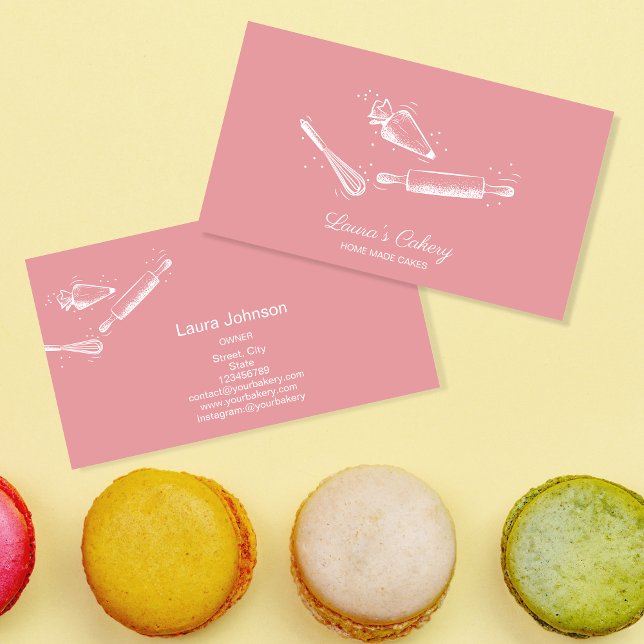 Carte De Visite Pépingle à rouler mignonne & whisky cupcake Boulan (Créateur téléchargé)
