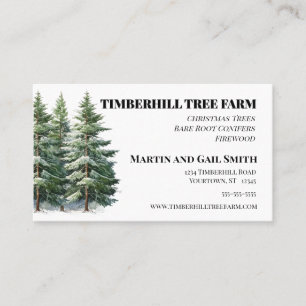 Carte De Visite Pépinière d'arbres d'hiver Vente d'arbres Arborist