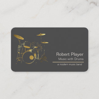 Carte De Visite Percussionniste batteur avec Drummer Set Music Eve