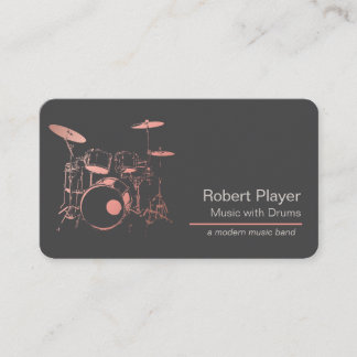 Carte De Visite Percussionniste Musique tambours Professionnels du