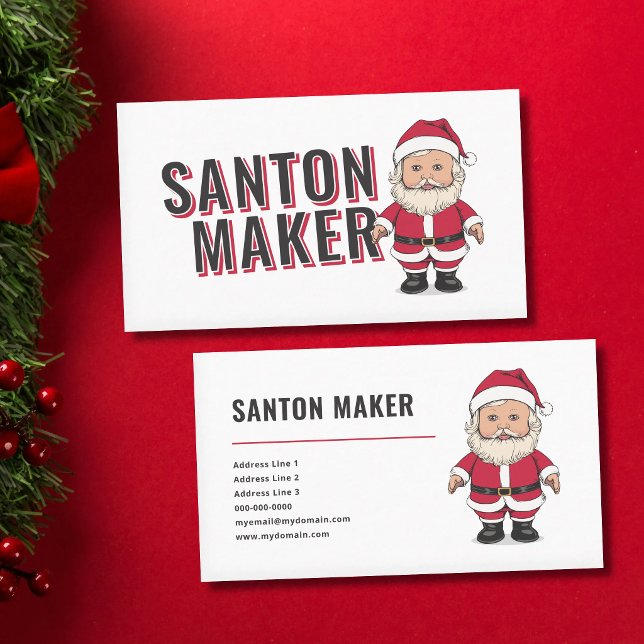 Carte De Visite Père Noël - Fabricant de Santons (Santa Claus - Santon Maker Business Card)