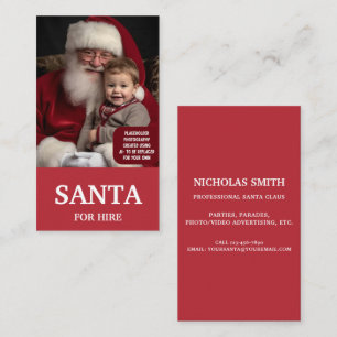 Carte De Visite Père Noël Professionnel à Louer Photo Verticale