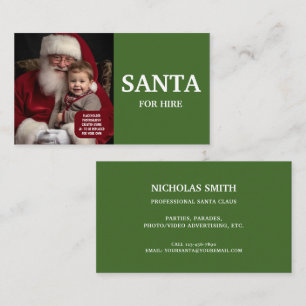 Carte De Visite Père Noël Professionnel Vert à Louer Photo