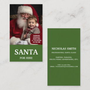 Carte De Visite Père Noël Professionnel Vert à Louer Photo Vertica
