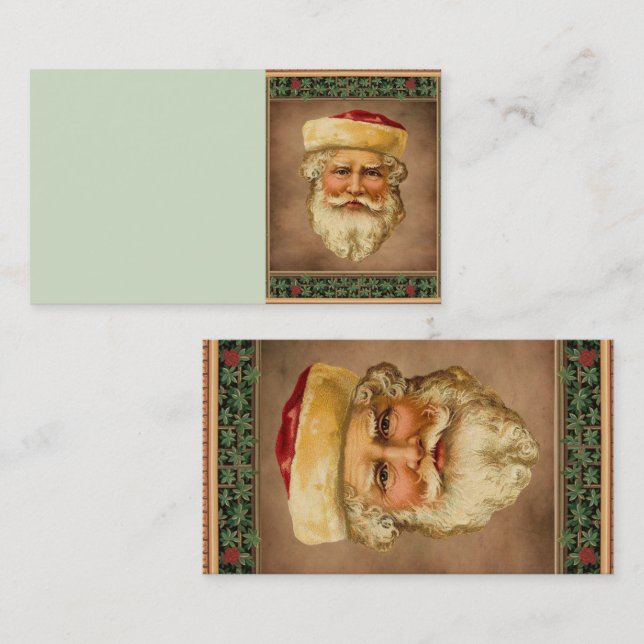 Carte De Visite Père Noël Vintage (Devant / Derrière)