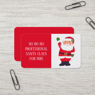 Carte De Visite Père Noël Xmas Rouge Location Traîneau Professionn