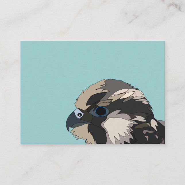 Carte De Visite Peregrine Falcon Oiseau Art (Devant)