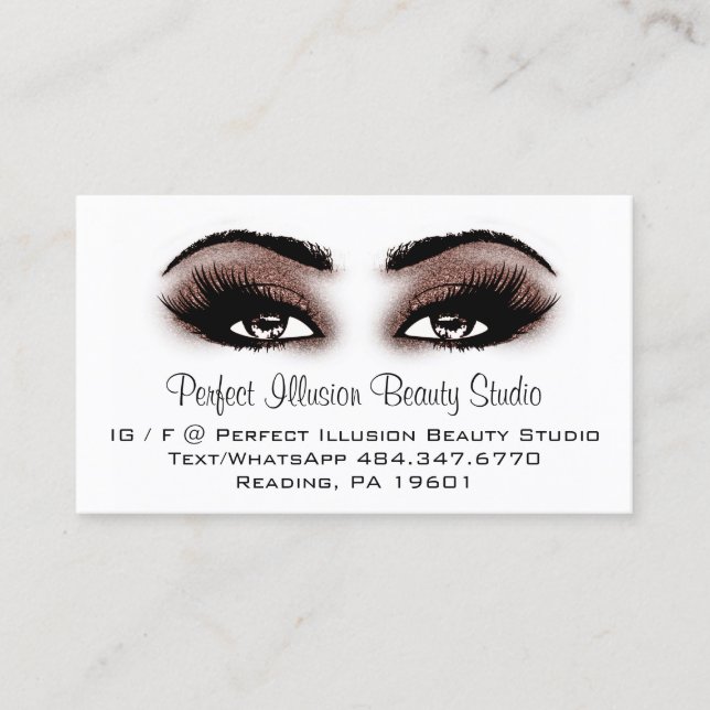 Carte De Visite Perfect Beauty Maquillage Services Lashes (Devant)