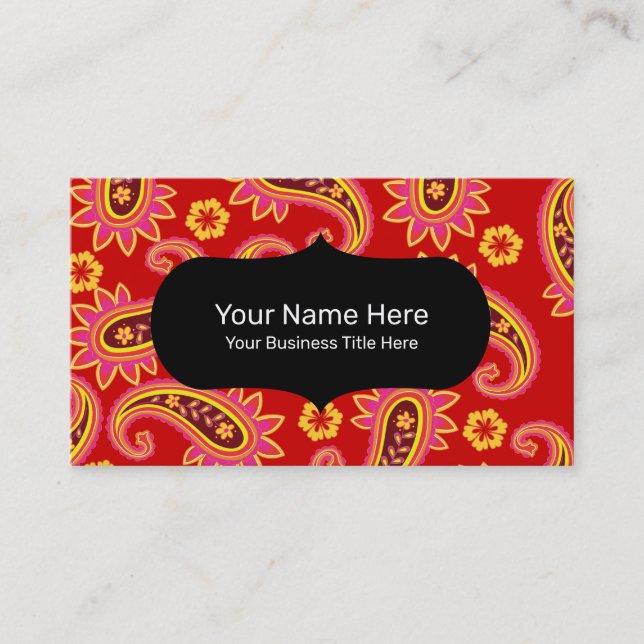 Carte De Visite Perfect Motif Paisley (Devant)