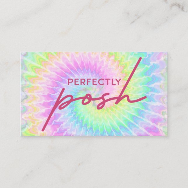 Carte De Visite Perfectly Posh tie dye business card design (Devant)