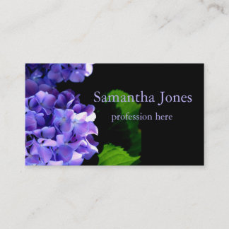 Carte De Visite Périwinkel hydrangeas violet bleu fleur floral