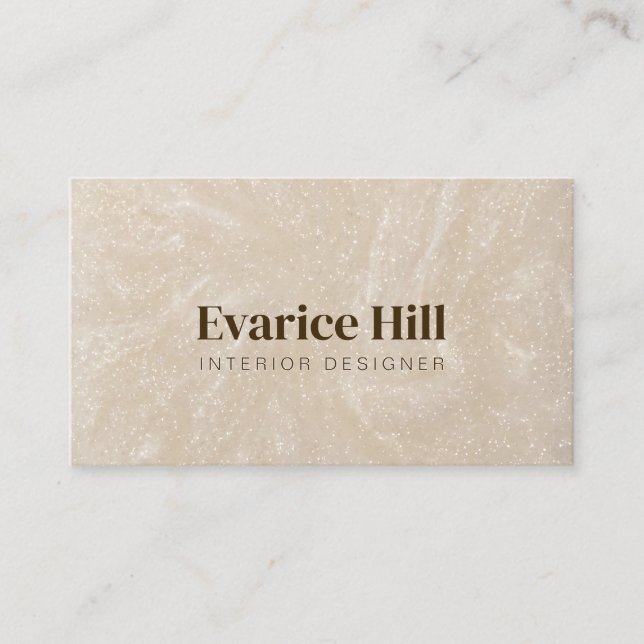 Carte De Visite Perle Brillante Beige Élégant Moderne (Devant)