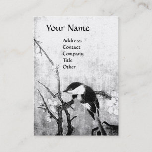 Carte De Visite Perle de blanc de noir de MONOGRAMME d'OISEAU de