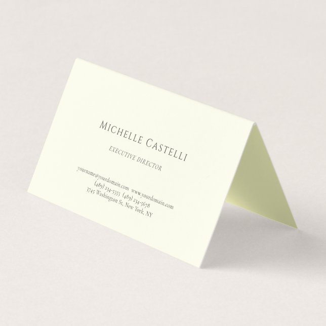 Carte De Visite Perle de Luxe Classique Unique Professionnel Paste (Devant)