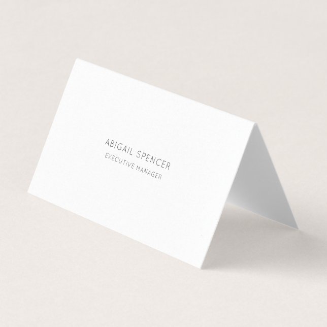 Carte De Visite Perle de Luxe Simple Noir Blanc Professionnel (Devant)