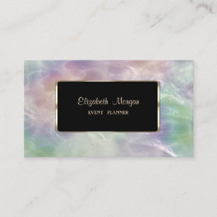 Carte De Visite Perle Holographique Iridescente Colorée Élégante