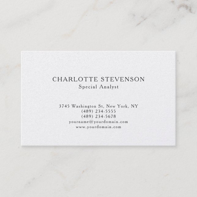 Carte De Visite Perle Premium Tendance Professionnel Simple Minima (Devant)