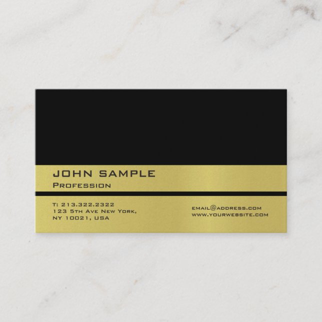 Carte De Visite Perle professionnelle Black Gold Premium (Devant)