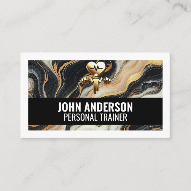 Carte De Visite Personal Trainer fitness coach gym health modern (Devant)