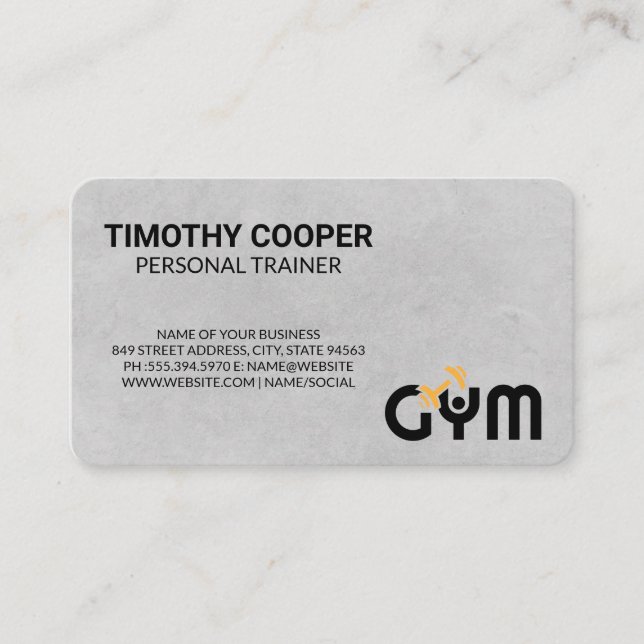 Carte De Visite Personal Trainer | Gym Logo (Devant)