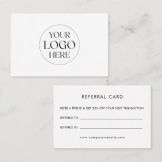 Carte De Visite Personalized Business Logo Simple Referral Card