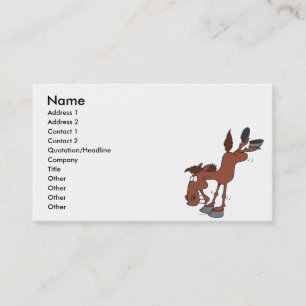 Carte De Visite personnage de dessin animé de cheval avec un coup