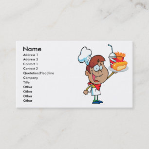 Carte De Visite personnage du serveur de restauration rapide