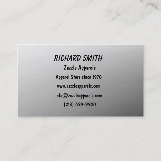 Carte de visite PERSONNALISABLE - Argent (Devant)