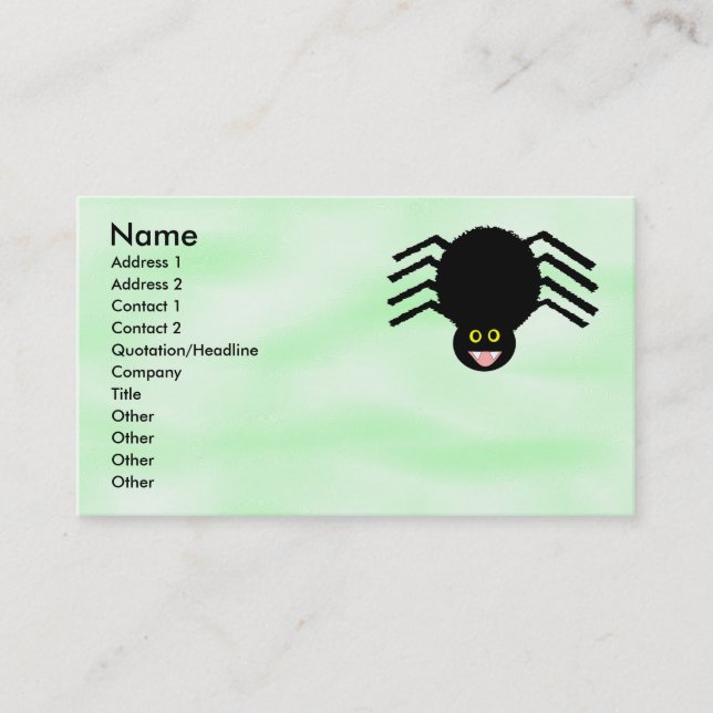 Carte de visite personnalisable Black Spider (Devant)