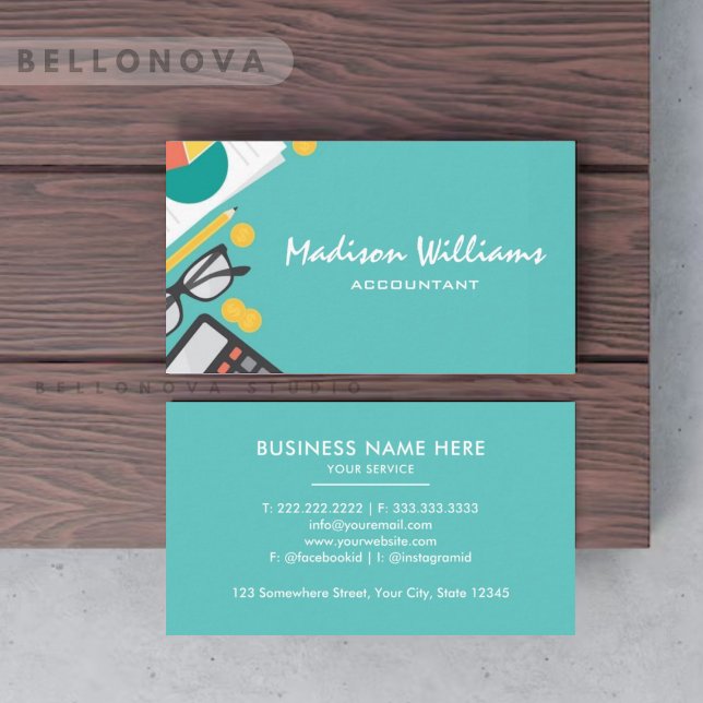 Carte De Visite Personnalisable Bleu Bleu Clair Professionnel (Customizable White Bright Blue Professional Business Card)
