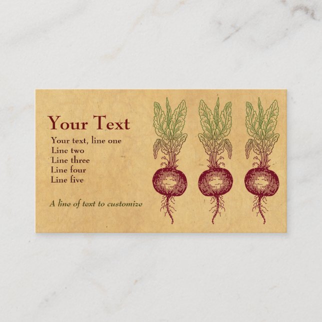 Carte de visite personnalisable de betteraves (Devant)