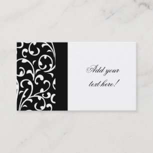 Carte de visite personnalisable de damassé noire