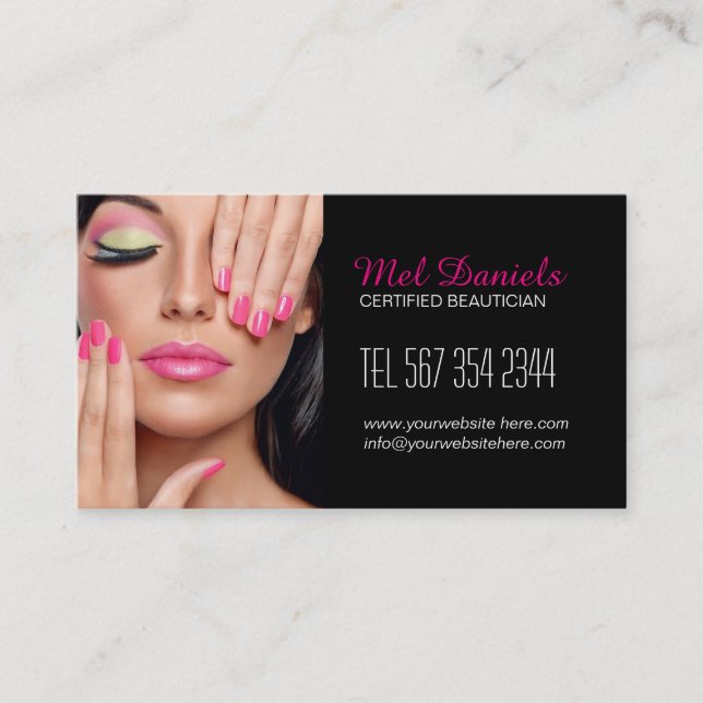 Carte de visite personnalisable de maquilleur (Devant)