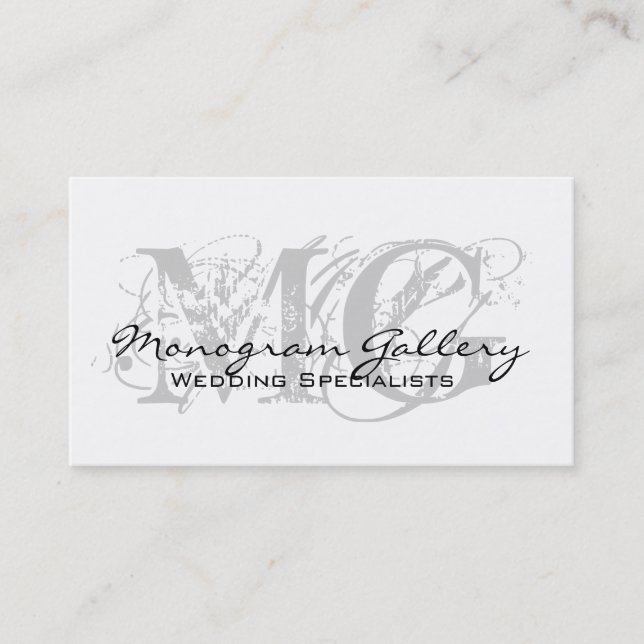 Carte de visite personnalisable de monogramme (Devant)