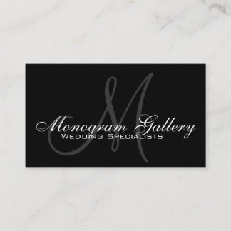 Carte de visite personnalisable de monogramme gris
