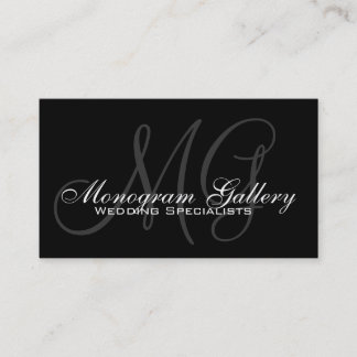 Carte de visite personnalisable de monogramme gris