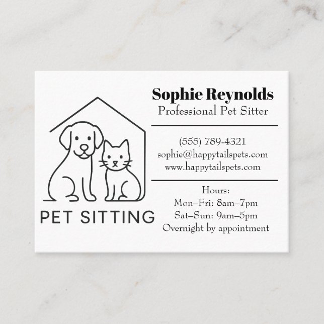 Carte de visite personnalisable de pet-sitter mini (Devant)