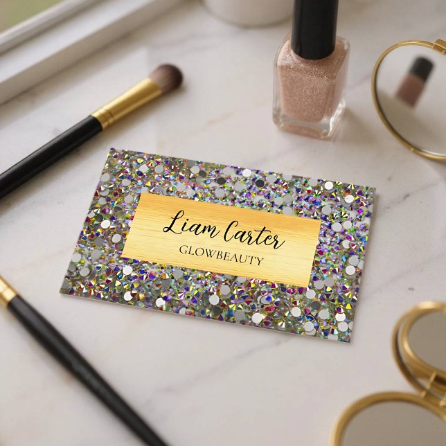 Carte de visite personnalisable élégante holograph (Holographic Business Card - Front)