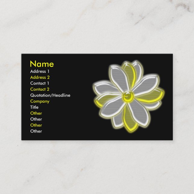 Carte de visite personnalisable Fleur de marguerit (Devant)