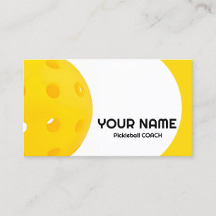 Carte De Visite Personnalisable Jaune réaliste pickleball