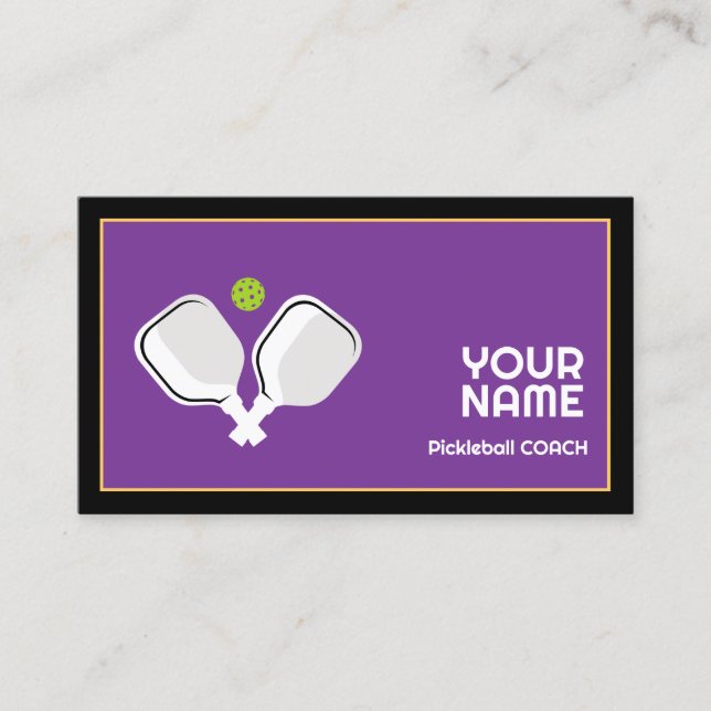 Carte De Visite Personnalisable pour entraîneur de pickleball (Devant)
