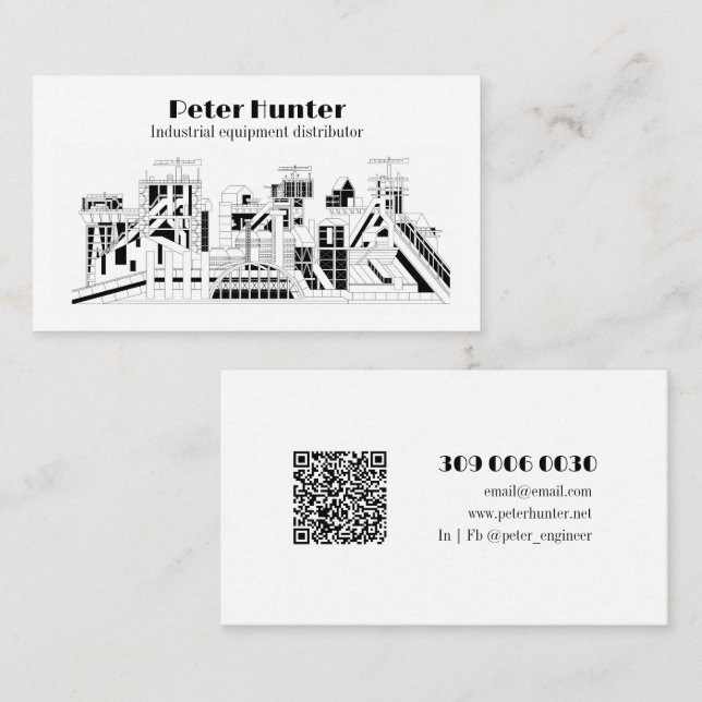 Carte de visite personnalisable pour l'industrie l (Devant / Derrière)