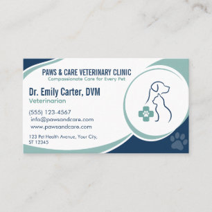 Carte de visite personnalisable pour vétérinaire