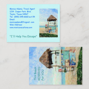 CARTE DE VISITE PERSONNALISABLE/SCÈNE DE PLAGE/TOU