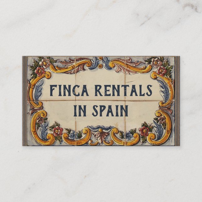 Carte de visite personnalisable (style espagnol) (Devant)