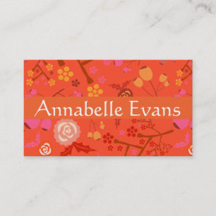 Carte De Visite Personnalisation du motif floral orange japonais