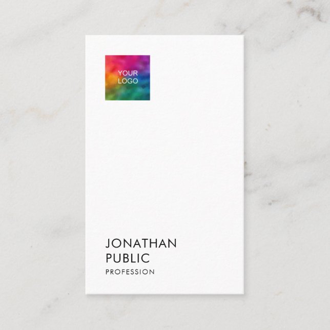 Carte De Visite Personnalisé Ajouter Entreprise Logo Ici Moderne (Devant)